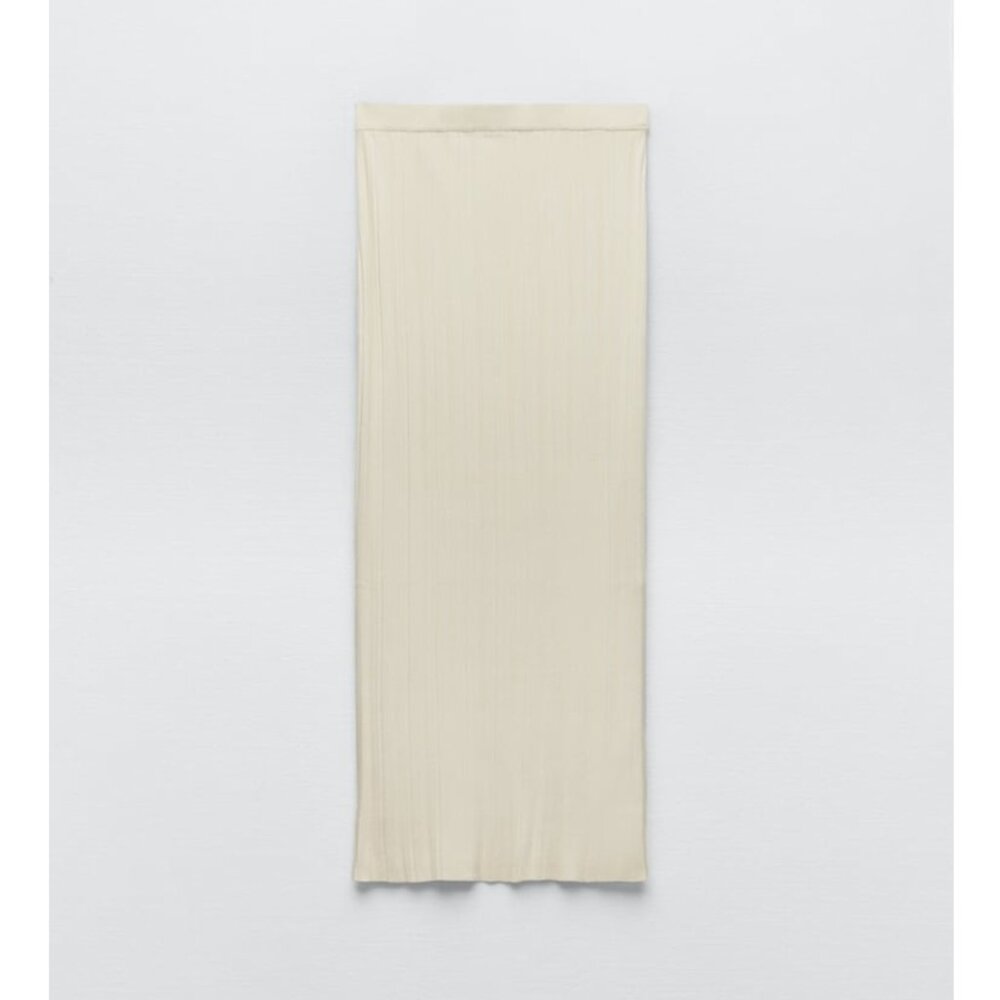 Ribbed knit midi skirt